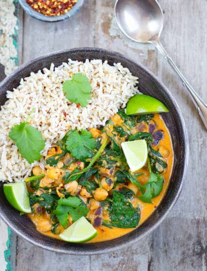 10 Min Chickpea & Spinach Curry Healthy Living James