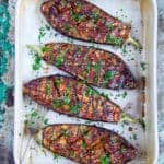 peanut butter & miso aubergines