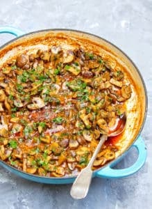 One Pot Vegan Mushroom Stroganoff