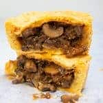 Mushroom Stroganoff Pie - cut open