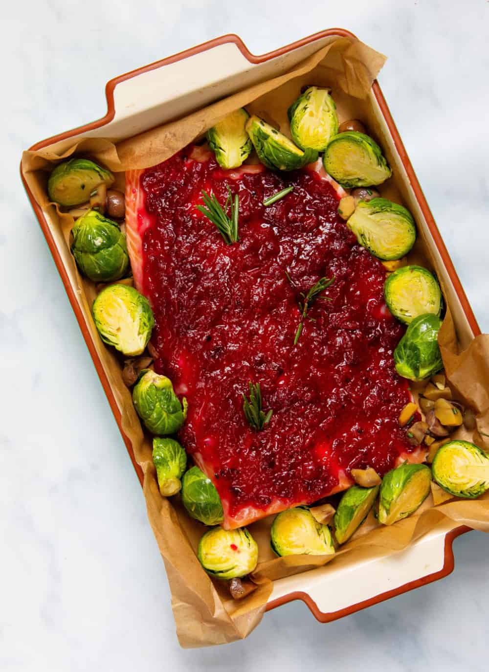 Cranberry Sauce Baked Salmon Simple 3 ingredient Christmas dinner