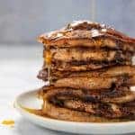 Banana Bread Pancakes - Front maple drizzle