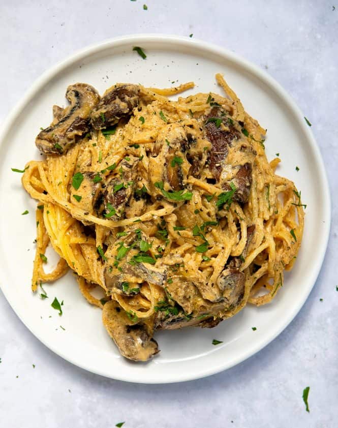 Creamy Mushroom Pasta - Healthy Living James Gluten-Free & Vegan Ready