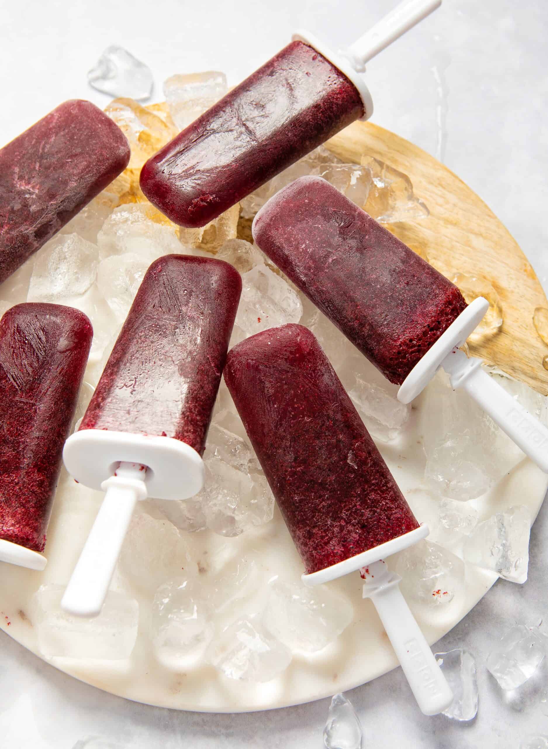 Blueberry Ice Lollies Healthy Living James 3 ingredients, 5 mins prep