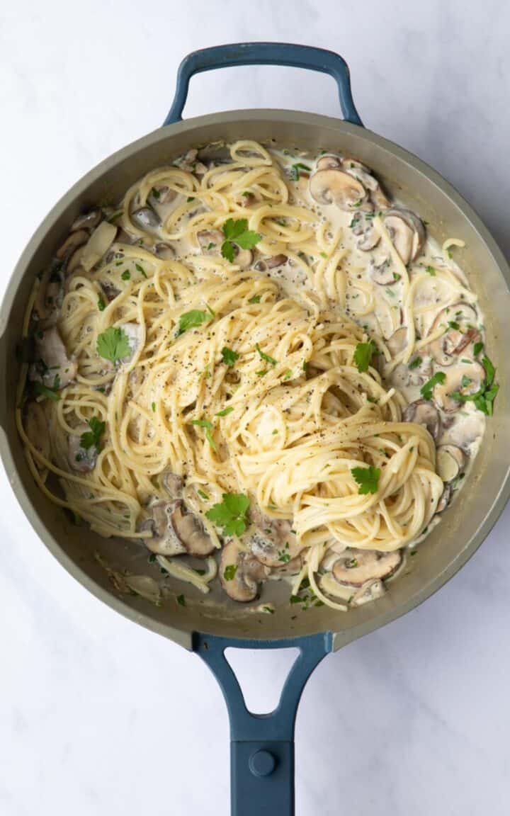 5 Ingredient Vegan Mushroom Pasta - Healthy Living James