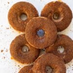 stacked cinnamon baked doughnuts