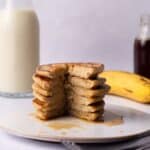 Banana Oat Pancakes served on a plate.