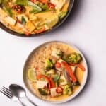 Vegan Thai Curry served on a plate.