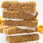 breakfast banana bars stacked.