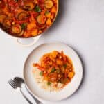 Vegetable Tagine served on a plate.