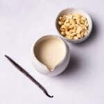Homemade cashew cream with vanilla.