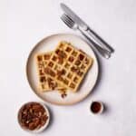 Gluten Free and dairy free waffles on the plate.