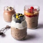 Protein Overnight oats with fruit toppings.
