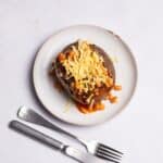 Air Fryer Jacket Potato topped with beans and cheese.
