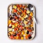 Mediterranean Vegetables on a baking tray.