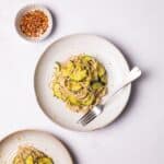 pasta with lemon and courgette.