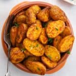 air fryer baby potatoes in a bowl.