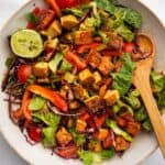 crispy tofu salad with vegetables.