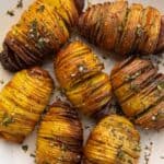 Air Fryer Hasselback Potatoes close up.