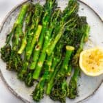 Air Fryer Tenderstem Broccoli served on a plate.