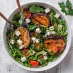 grilled aubergine salad with feta.
