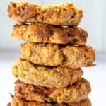 stacked oat cookies ready to eat.