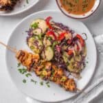Chicken Satay Salad with peanut butter dressing.