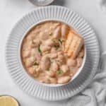 Creamy Butterbeans served with toast.