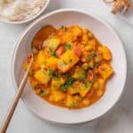 Potato Curry served on a plate.