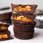 peanut butter cups stacked.