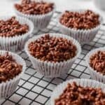 rice crispy cakes on a cooling rack.