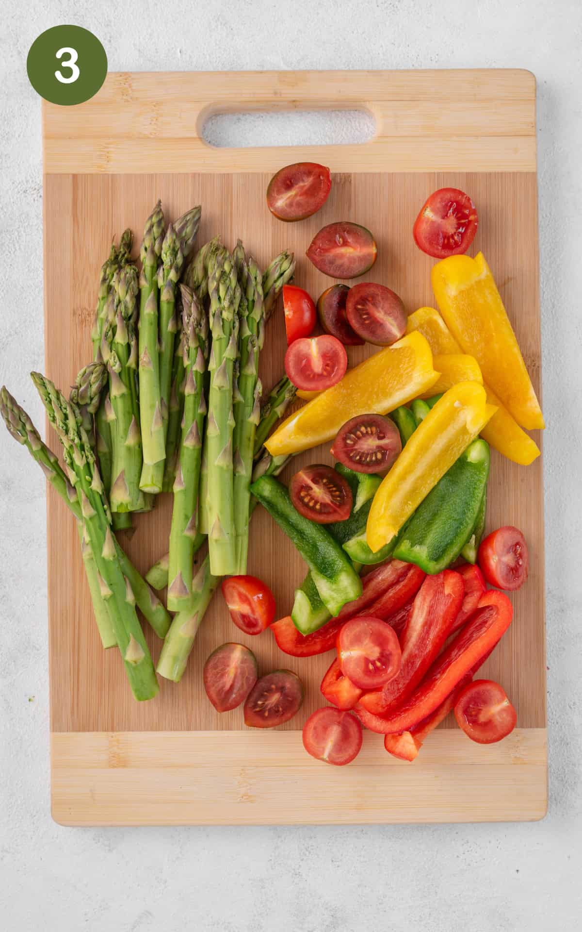 Vegetables on a cutting board.