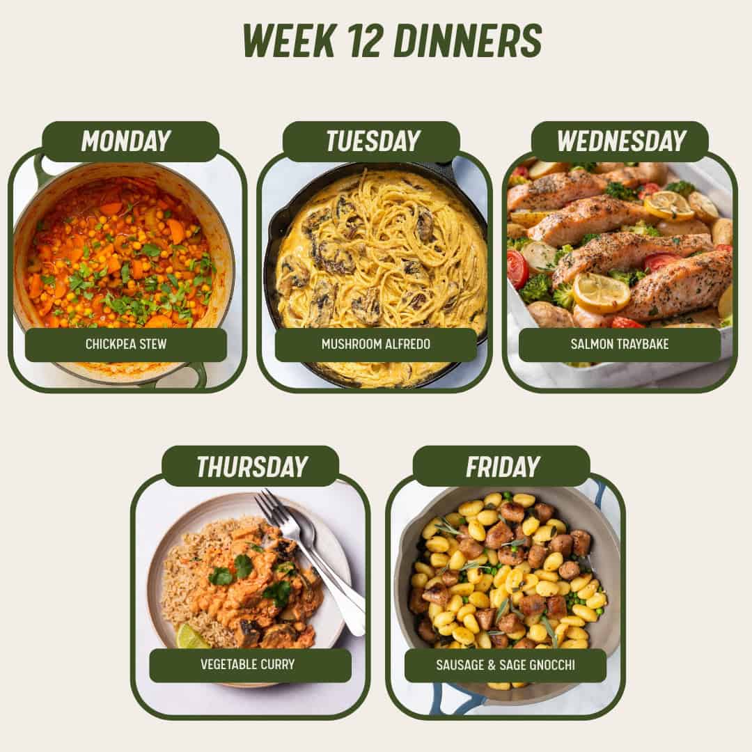 Week 12 Dinners  30/3/26
