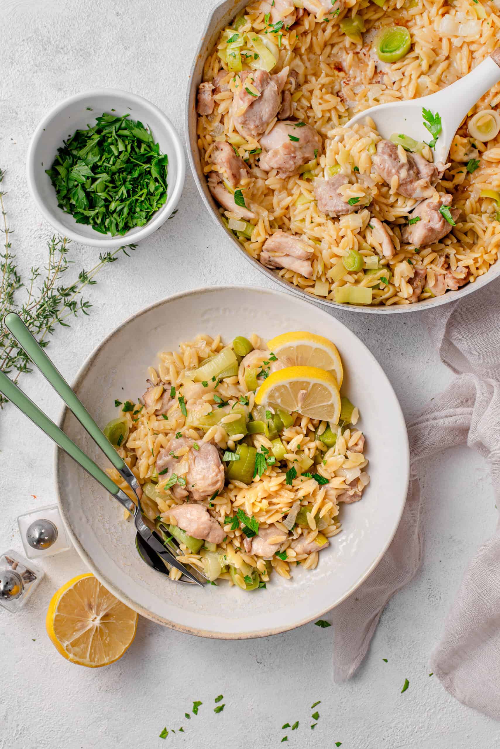 One-Pot Chicken & Leek Orzo