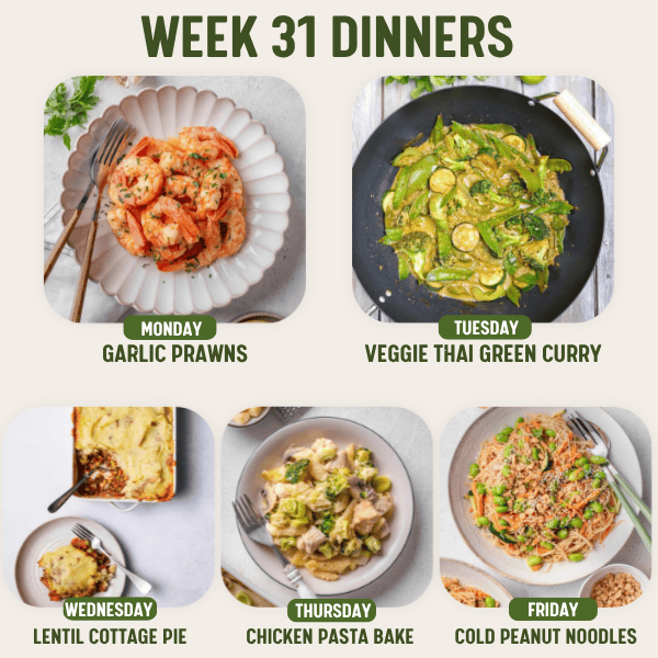 Week 31 Dinners - 10/8/26