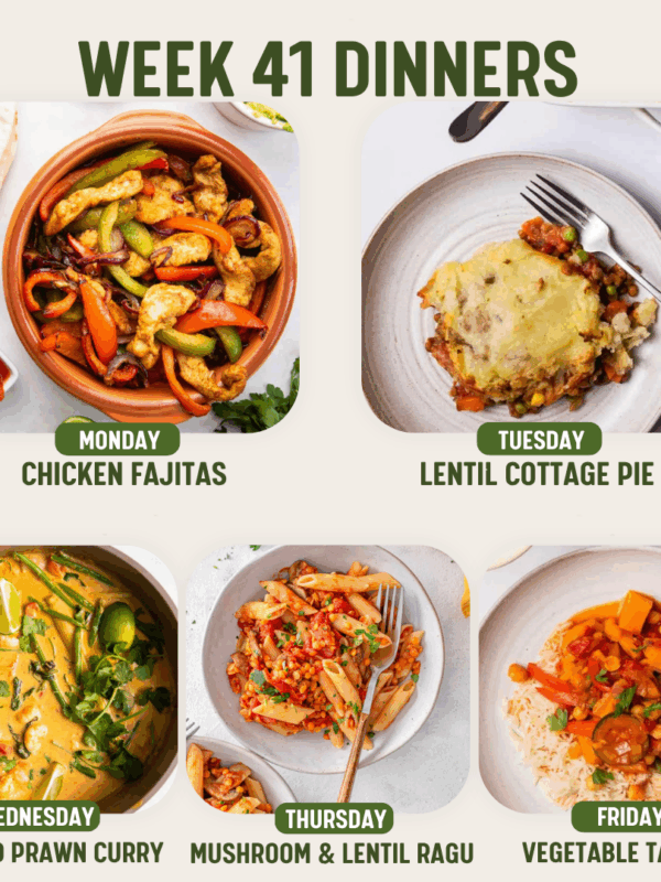 Week 41 Dinners meal plan