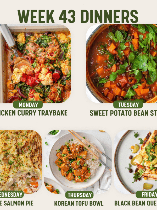 Week 43 Dinners meal plan